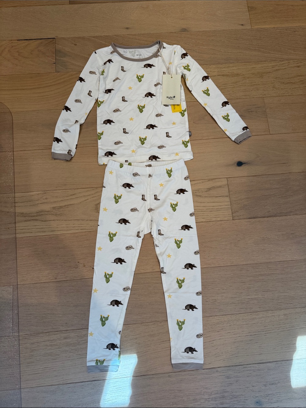 Kids White Texas Print Pajama Set